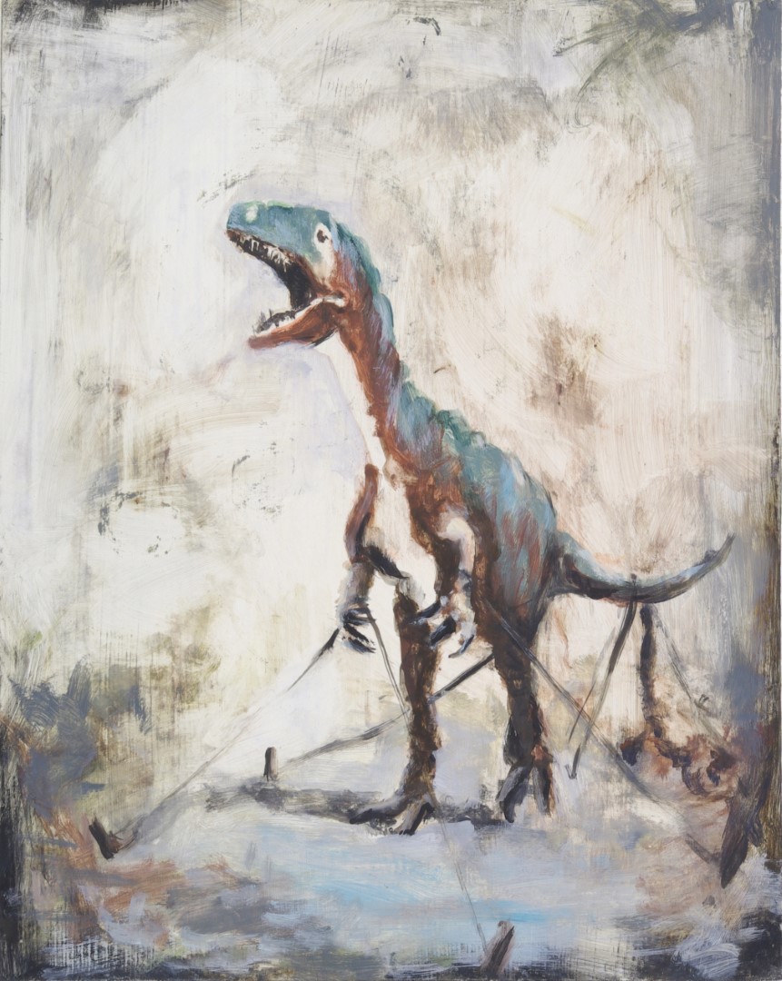 Dinotopia (2012), 38.2 x 30.5 cm, oil on panel (private collection)