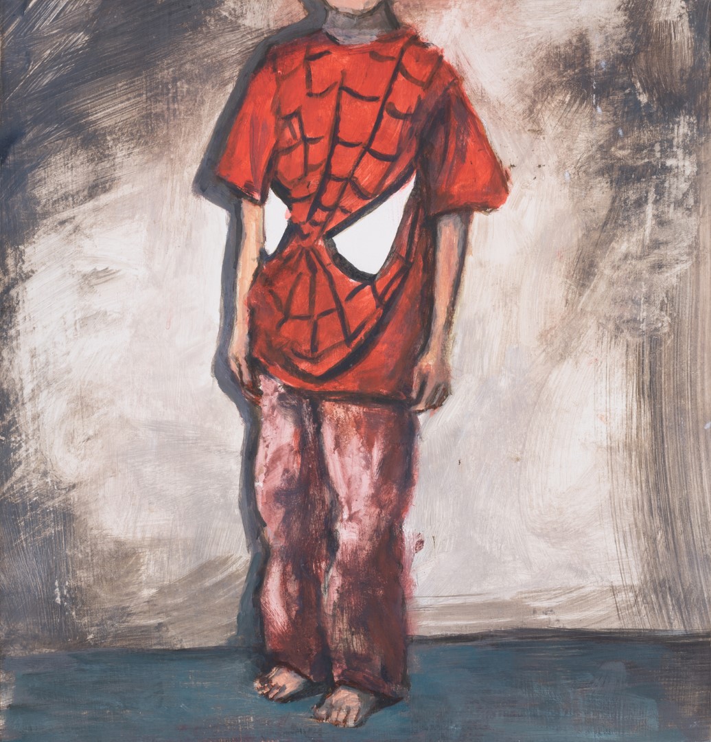 Spidey (portrait of Jonas) (2012), 29 x 27.8 cm, oil on paper on panel (private collection)